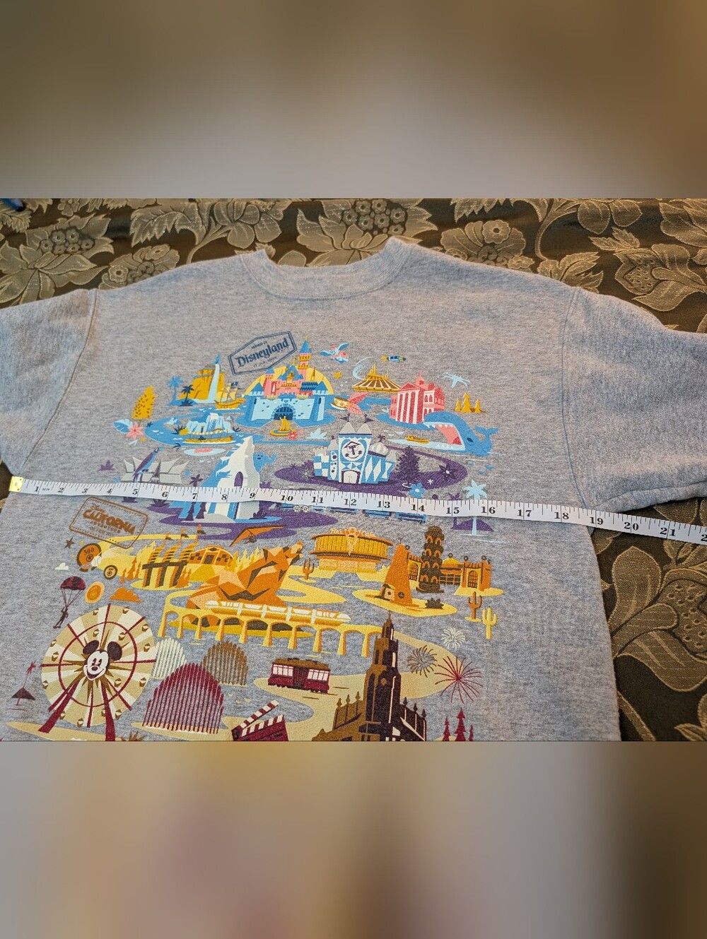Disney Parks Women's Grey Sweatshirt with Colorful Park Graphic Size S - Picture 7 of 11